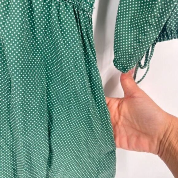 All the Wild Roses Women's Polka Dot Boho Tiered Breezy‎ Midi Dress Green Size 8 - Picture 9 of 15